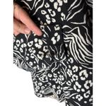 Anthropologie  Adventurer Mock Neck Top Black White Print Long Sleeve‎ Large EUC Photo 1