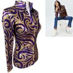 VINTAGE Y2K RARE EQUESTRIAN HOBBY HORSE WESTERN IRRIDESCEN JACKET X SMALL EUC #4 Gold Size XS Photo 2