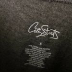 City Streets  Twist Tee Shirt Crop Top American Flag Heart Womens Gray Small S Photo 2