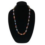 Vintage Italian Murano Moretti Millefiori Art Glass Beaded Necklace 30” *READ Yellow Photo 0