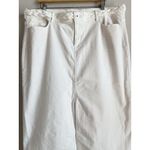 J.Jill Denim Women White Braided Waistband Maxi Skirt Front Slit Size 20 Stretch Photo 5
