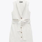 ZARA  White Belted Waistcoat/Sleeveless Vest Mini Dress Photo 10