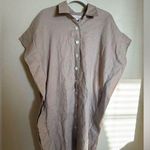 Myrah Penaloza Linen Boxy Minimalist Tunic Shirt Dress Oatmeal One Size Fits All White Size M Photo 0