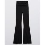 Aerie NWT  OG Foldover High Waisted Super Flare Leggings Sports Gym Size M Photo 1