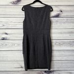 Connected Apparel Charcoal Grey Pearl Neckline Sheath Dress Photo 4