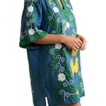 Frances Valentine Peacock Tunic Dress Size 4 Blue Photo 1