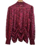 Jolie & Joy Burgundy Sheer Lace Mock Neck Blouse Size 1X Dark Romance Whimsigoth Red Photo 4