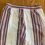 Cherry Paris Striped Pink & White Drawstring Lounge Pants Womens Medium Photo 7