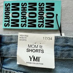 Ymi  Mom Fit High Rise Button Fly Distressed Frayed Light Denim Shorts 17… Photo 8