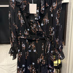 LC Lauren Conrad NWT  Black Floral Long Sleeve Dress size small Photo 0