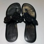 Vera Wang  Lavender Leather Black Sandals Photo 2