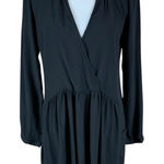 Tigerlily  Black Long Sleeve Boho Wrap Mini Dress Australia Festival Chic Flowy 8 Photo 0