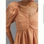 Anthropologie forever that girl linen puff sleeve mini dress coastal cowgirl XS Photo 2