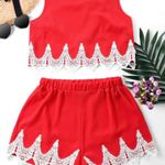 Zaful Red With White Lace Two Piece Photo 0