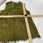 J.Crew Top Womens Petite X Small Green Lace Ruffle Neck Blouse Photo 7
