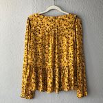 Maeve by Anthropologie Yellow Top, Medium Floral Blouse Photo 6