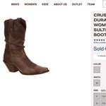 Durango Crush by  Women’s Brown Sultry Slouch Distressed Leather Cowgirl Boots, 7.5 Photo 1