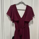 Lulus ‎ Convincing Grace NWT size Small Burgundy Flutter Sleeve Wrap Maxi Dress Photo 8