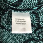 Ming Wang Black and Teal Abstract Print Acrylic Cardigan Sweater XS EUC Photo 4