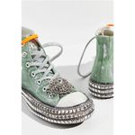 Free People Nan-Ku Couture Cruise Studded High Top Sneaker 40/ 9.5 Spring Mint Photo 2