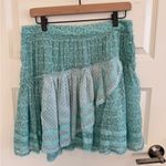 Free People Tiered Chiffon Blue Mini Skirt Photo 1