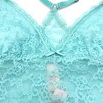 Victoria's Secret  Size‎ S Bralette Turquoise Lace Racerback Long Line Fairycore Photo 2