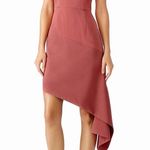 Keepsake Terracotta One Shoulder Asymmetric Bodycon Cocktail Dress Sz M Photo 0