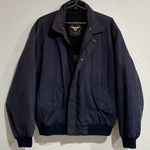 Vintage Aviator Dark Navy Blue Bomber Jacket Size L Photo 0