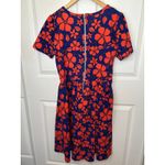 LuLaRoe  Women's L Fit & Flare‎ Floral Dress Blue & Red Short Sleeve with Pockets Photo 4