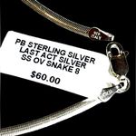 NEW 925 SILVER BRACELET 8" Italy PB Sterling Snake Chain Last Act Silver NWT Photo 2