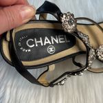 Chanel Black Camellia Charm Wedge Sandals Photo 2