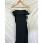 NWT Marina Long Strapless Crepe Dress Black Size Large Photo 3
