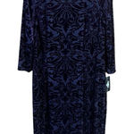 Slny  Eggplant Raised Velour Low Back Dress Sz 14 NWT Photo 0