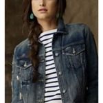 Polo Jeans Co RL67 by Ralph Lauren Lydia Repair Denim Jacket Small Over Reverso Blue Photo 0