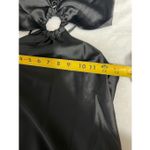 Petal and Pup  Black Satin Midi Dress Side Cutout 6 NEW Photo 4