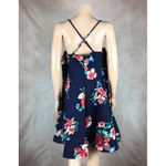 Sequin Hearts Ruffled Blue Floral Mini Party Dress NEW 18 Photo 2