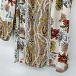 Fig & Flower Boho Peasant Top White Lace Long Slit Balloon Sleeves Yellow Size M Size M Photo 4