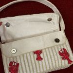 NWT Lobster Cream White and Red Beaded Shoulder Bag Photo 5