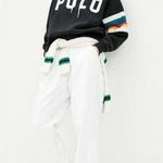 Polo Ralph Lauren Rainbow Stripe Sleeve Logo Hoodie Small RARE Black Photo 1