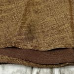 Brown Linen Pleated Full Knee Photo 4