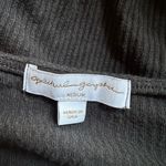 Spiritual Gangster  Ballet Ribbed Surplice Top Grey Black Long Sleeve Sweater Photo 1