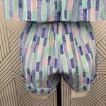 Lemlem  Gigi Silk Strapless Romper in Blue Green Chevron Print Size‎ US Small Photo 7