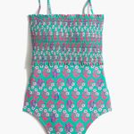 J.Crew  Smocked Ella One Piece Swimsuit Resort Vacation Regal Rose Small Photo 4