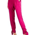 INC  Pink Satin Pants Bow Tie at Ankle Party Pants Sz 4 Photo 0