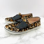 Kate Spade  Flat Slip‎ On Sneakers Real Fur Leopard Print Bow Size 7 Photo 1