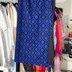 ZARA New Blue Neoprene Geometric Print Midi Skirt XS Photo 3