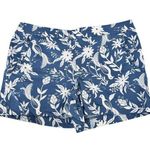 Loft Blue Floral Bird Print Chino Shorts Sz 6 Photo 0