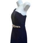 Eliza J  Blue Sparkle One Shoulder Asymmetrical Neckline Gown Size 6 Gala Wedding Photo 8