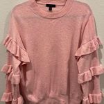 J.Crew Pink Ruffled Long Sleeve Sweater Photo 0