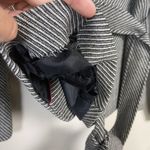 Talbots  Blazer Jacket Women's 6 Black‎ & White Striped Tie Waist Notch Lapel Photo 9